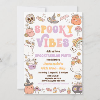 Spooky Vibes Halloween Ghost Invitation