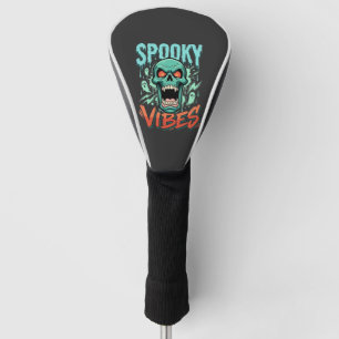 Spooky Vibes Halloween Ghost Skull Design_1 Golf Head Cover