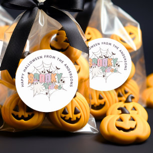 Spooky Vibes Halloween Groovy Treat Bag Sticker