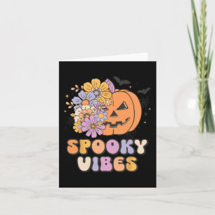 Spooky Vibes Halloween Pumpkin Costume Retro Groov Card
