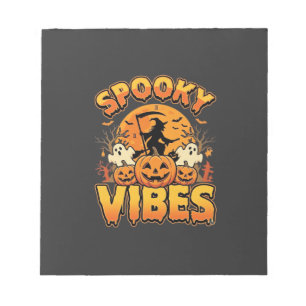 Spooky Vibes Halloween Pumpkin Witch Design_1 Notepad