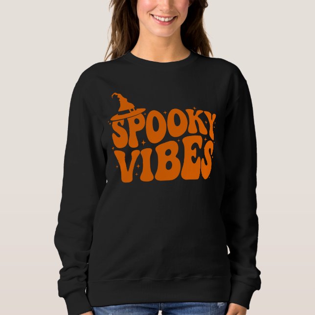 Spooky Vibes, Halloween Women's  Sweatshirt (Front)