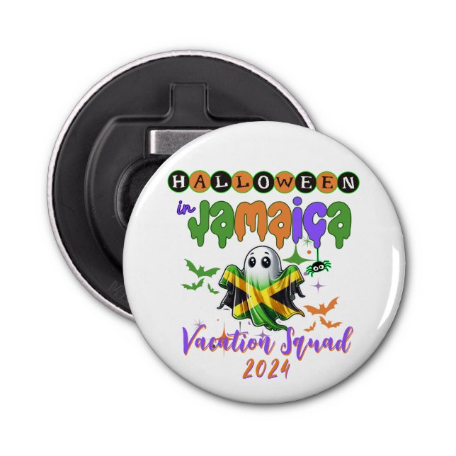 Spooky Vibes in Jamaica  Tropical Halloween Fun Bottle Opener (Front)
