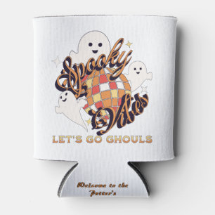 Spooky Vibes Let's Go Ghouls Disco Retro Halloween Can Cooler