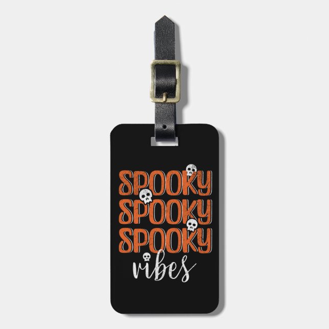 Spooky vibes luggage tag (Front Vertical)