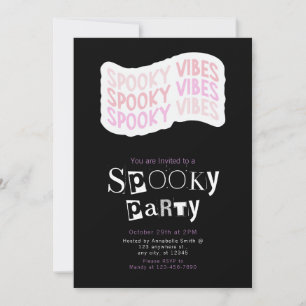 Spooky Vibes Modern Minimalist Halloween Invitation
