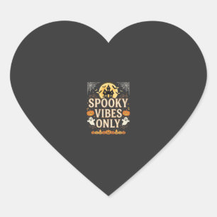 Spooky Vibes Only Halloween Ghost Castle Design_1 Heart Sticker