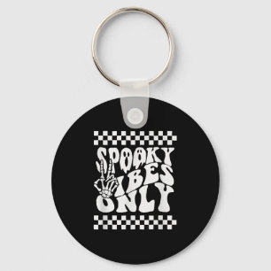 Spooky Vibes Only Halloween Retro Ghosts 80s Party Key Ring