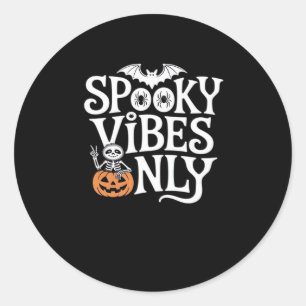 Spooky Vibes Only Halloween Sloth Oversized T-Shir Classic Round Sticker