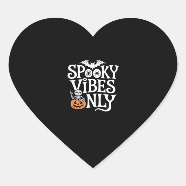 Spooky Vibes Only Halloween Sloth Oversized T-Shir Heart Sticker (Front)