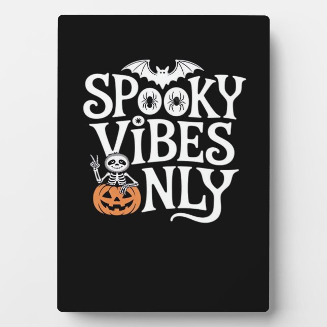Spooky Vibes Only Halloween Sloth Oversized T-Shir Plaque (Front)