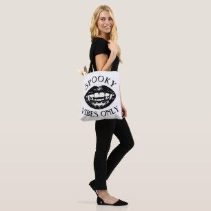 Spooky Vibes Only Halloween Vampire Fangs Tote Bag