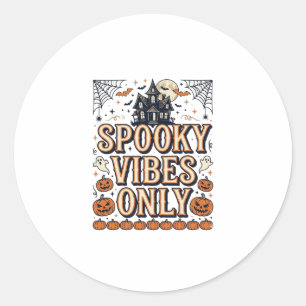 Spooky Vibes Only Vintage Halloween Shirt Design_1 Classic Round Sticker