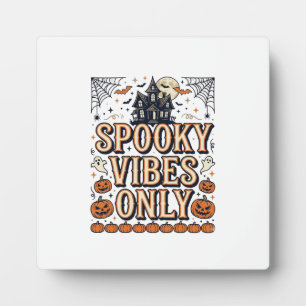 Spooky Vibes Only Vintage Halloween Shirt Design_1 Plaque