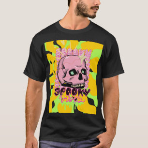 Spooky Vibes – Pink Skull Aesthetic Design T-Shirt