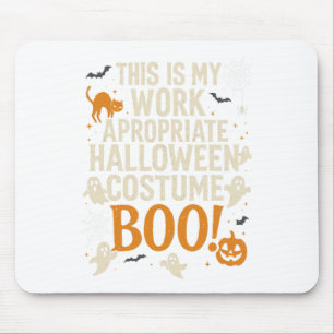 Spooky Vibes Retro Ghost Coquette Bow Halloween Wo Mouse Pad