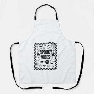 Spooky Vibes Retro Halloween Apron