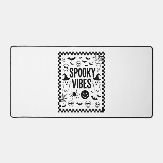 Spooky Vibes Retro Halloween Desk Mat (Front)