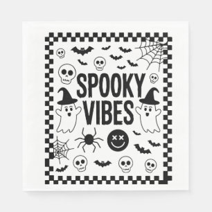 Spooky Vibes Retro Halloween Napkin