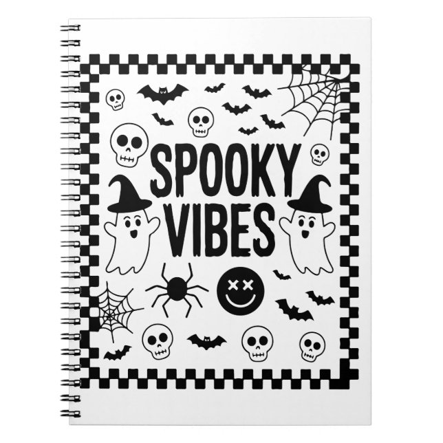 Spooky Vibes Retro Halloween Notebook (Front)