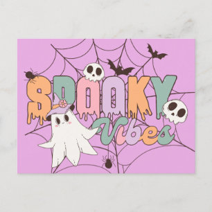 Spooky Vibes Retro Pastel Postcard
