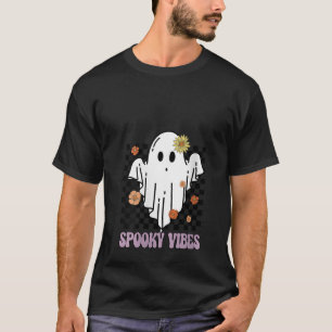 Spooky Vibes Spooky Season Cute Ghost Boo Crew Hal T-Shirt