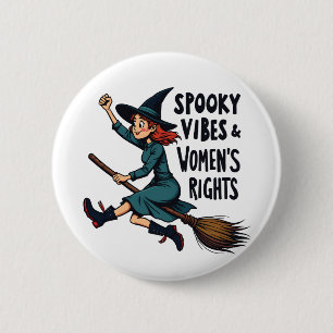 Spooky Vibes Women's Right Halloween Witch  6 Cm Round Badge