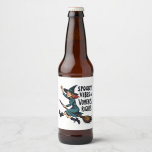 Spooky Vibes Women's Right Halloween Witch Beer Bottle Label