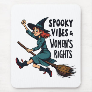 Spooky Vibes Women's Right Halloween Witch Mouse Pad