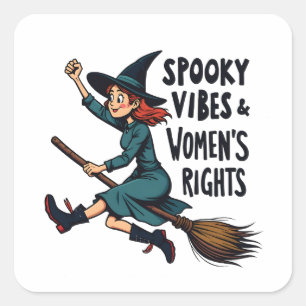 Spooky Vibes Women's Right Halloween Witch Square Sticker