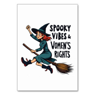 Spooky Vibes Women's Right Halloween Witch Table Number