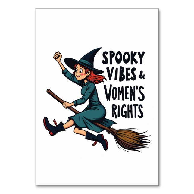 Spooky Vibes Women's Right Halloween Witch  Table Number (Front)