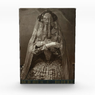 Spooky Victorian Photograph of Dead Woman in Dress Photo Block