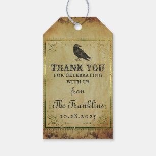 Spooky Vintage Gothic Halloween Party Thank You Gift Tags