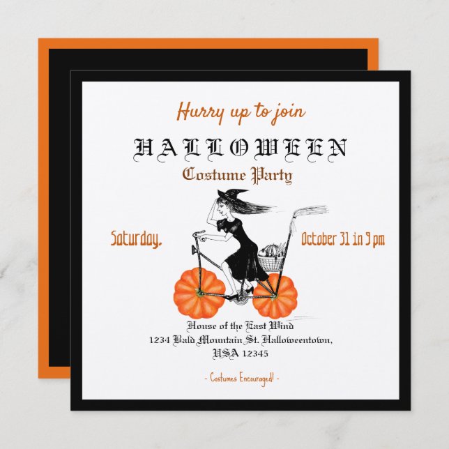 Spooky Vintage Halloween Party Invitation (Front/Back)