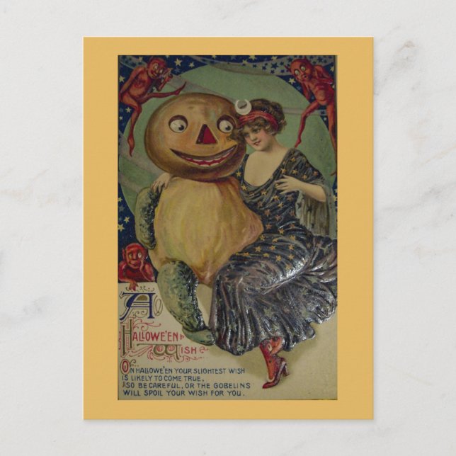 Spooky Vintage Halloween Postcard (Front)