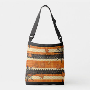 Spooky Vintage Lace & Spiderweb Halloween  Crossbody Bag