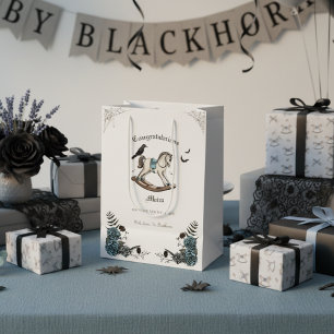 Spooky Vintage Rocking Horse Boy Baby Shower Medium Gift Bag