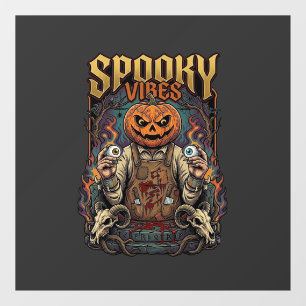 Spooky Vires Halloween Pumpkin Head Holding Eyebal