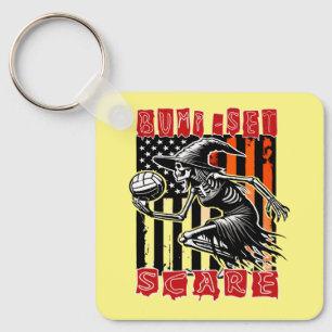 Spooky Volleyball: Bump Set Scare Designs Key Ring