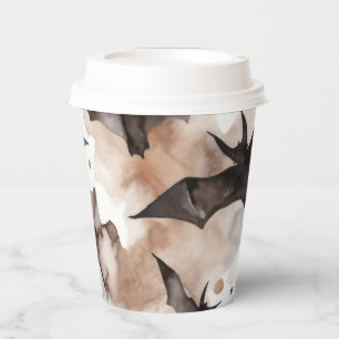 Spooky Watercolor Bats Halloween Paper Cups