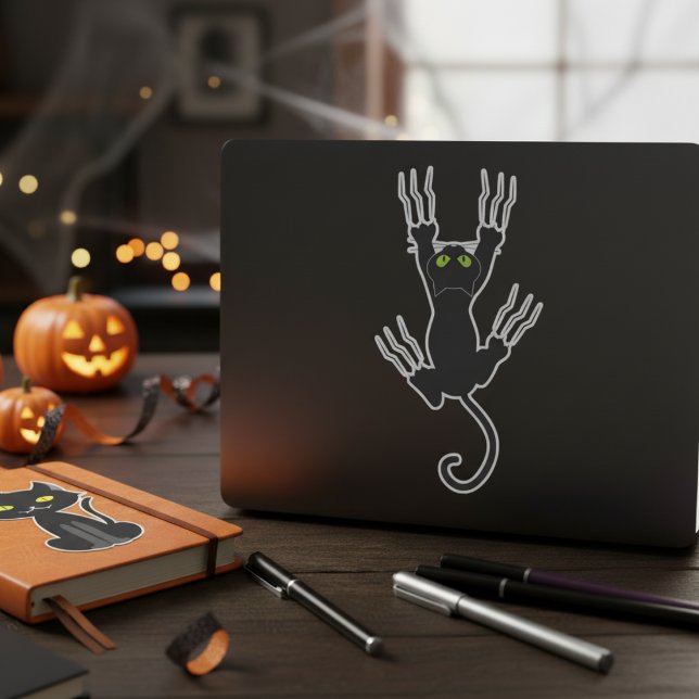 Spooky Whiskers Halloween  Black Cat (Spooky Whiskers Halloween Black Cat Sticker)