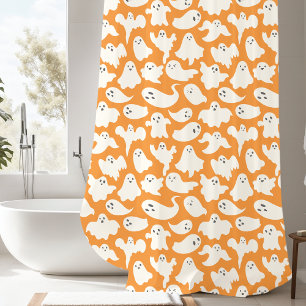 Spooky White Ghost Halloween Shower Curtain