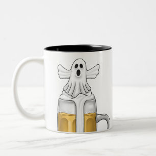 Spooky White Ghost Two-Tone Coffee Mug