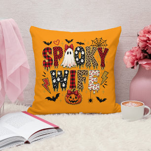 Spooky Wife Halloween Leopard Print Mixed Cushion