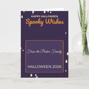 Spooky Wishes Ghosts Happy Halloween Greeting Card