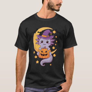 Spooky Witch Axolotl Halloween Costume Axolotl Lov T-Shirt