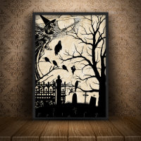 Spooky Witch & Graveyard Silhouettes