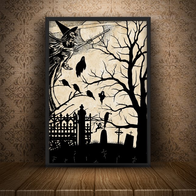 Spooky Witch & Graveyard Silhouettes Tissue Paper (Creator Uploaded)