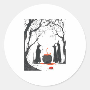 Spooky Witch Halloween Anti Trump Feminist Women R Classic Round Sticker